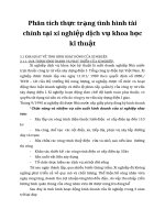 Phân tích thực trạng tình hình tài chính tại xí nghiệp dịch vụ khoa học kĩ thuật