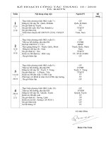 Kế hoạch tổ KHTN tháng 10