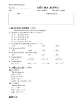 Đề kiểm tra mot tiết toán 6 (lần mọt)
