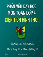 Toán 4: Diện tích hình thoi