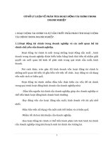 CƠ SỞ LÝ LUẬN VỀ PHÂN TÍCH HOẠT ĐỘNG TÀI CHÍNH TRONG DOANH NGHIỆP