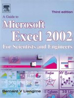 Microsoft excel 2002 for scientists engineers 3e