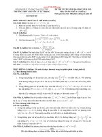 ĐỀ THI TUYỂN SINH ĐẠI HỌC NĂM 2013 Môn: TOÁN; Khối A và khối A1