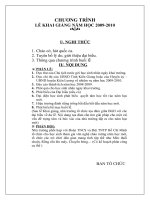 CHƯƠNG TRINH KHAI GIẢNG