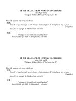 Ngữ Văn 12: Đề thi - Đáp án KSĐN 2010-2011