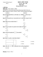 Đề + Đ.án KSCL đầu năm