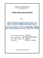 SKKN Toán lập phương trình