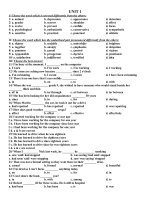 BÀI TẬP TRẮC NGHIỆM NÂNG CAO UNIT 1 TO 8