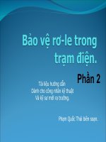 Bảo vệ rơ le trong trạm biến áp Phần 2 (thời lượng: 4 tiết)