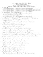 Ngân hàng câu hỏi trắc nghiệm môn Sinh thi đại học