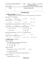 ĐỀ KIỂM TRA ĐẠI SỐ 9 TIẾT 18 PPCT