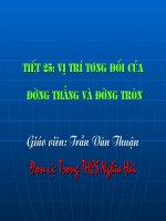 bài 4.  Vị trí tuơng đối của đường thẳng và đ­òng tròn