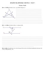 Đề kiểm tra hình học 7 - chương I