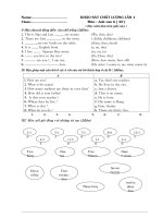 Đề KSCL Anh văn 6 và đáp án