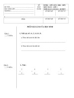 đề thi lớp 1 năm học 2006-2007