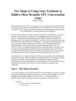 Five Steps to Using Your Textbook to Build a More Dynamic EFL Conversation Class