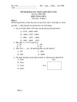 Đề thi khảo sát chất lượng đầu năm