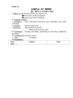 Period: 15UNIT 3:  AT  HOME