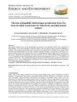 Thermo-acidophillic biohydrogen production from rice bran de-oiled wastewater by Selectively enriched mixed culture