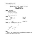 ĐÈ THI KSCL ĐẦU NĂM TOÁN, TV LỚP 3