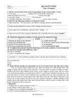 Đề KSCL Anh văn 9