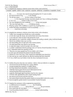 giáo án tự chọn 11-unit 1