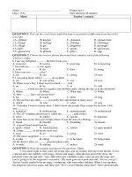 đề kt1 tiết anh 11 (trắc nghiện + tự luận)