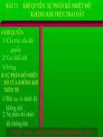 Bài 11: Khí Quyển Sự Phân Bố Nhiệt Độ Trên Trái Đất