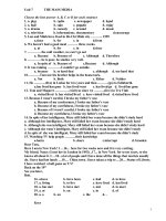 Bài tập trắc nghiệm 10 cb unit 7