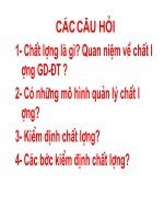 Đặt vấn đề kiểm định chất lượng