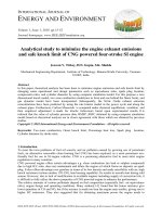 Analytical study to minimize the engine exhaust emissions and safe knock limit of CNG powered four-stroke SI engine