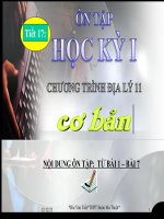 Ôn tập học kỳ  I Địa lý 11 Ban cơ bản