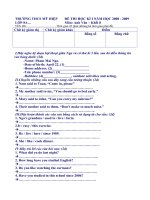 Đề thi Anh Văn HKI 2008-2009 đề 2