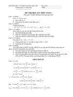 Đề Thi và Đáp Án Thi Học Kỳ 1 Môn Toán
