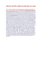 Bạn hãy cho biết ý nghĩa của quốc hiệu văn Lang