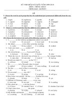 Đề thi khảo sát anh 9