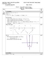 Dap an de thi thu DH MON TOÁN 