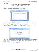 Cách trộn thư trong Word 2003