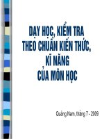 Dạy học kiểm tra theo chuẩn KTKN