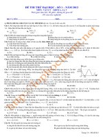 ĐỀ THI THỬ ĐẠI HỌC SỐ 1 NĂM 2012 MÔN VẬT LÝ KHỐI A, A1, V
