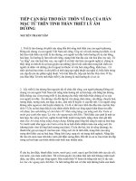 TIẾP CẬN BÀI ĐÂY THÔN VĨ DẠ TRÊN TINH THẦN TRIẾT LÍ ÂM DƯƠNG