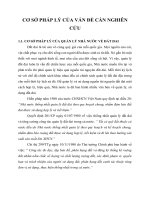 CƠ SỞ PHÁP LÝ CỦA VẤN ĐỀ CẦN NGHIÊN CỨU