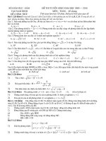 Đề $ ĐA tuyển sinh 2009- 2010 tỉnh nam định