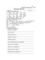 Bài kiểm tra anh kì 1 cho cả lớp