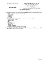 DAP AN THI TUYEN SIN H LOP 10 thpt chuyen bac giang 2009