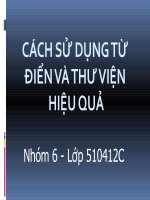 Cách dùng thư viện, từ điển