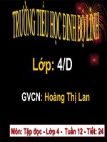 Tập đọc  lớp 4 tuần 12