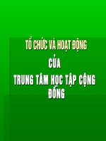 Tổ chức và hoạt động TTHTCĐ