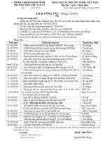 LỊCH CÔNG TÁC THÁNG 10/2010