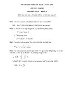 Đề thi sơ tuyển HSG tỉnh